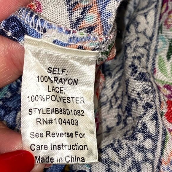 Moon River ANTHROPOLOGIE Floral Handkerchief Asymmetrical Dress - Picture 8 of 9